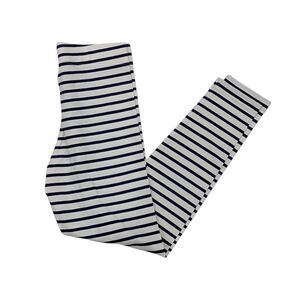 Mini Boden Off White Navy Blue Striped Stripes Leggings Pants Girls Size 9 10